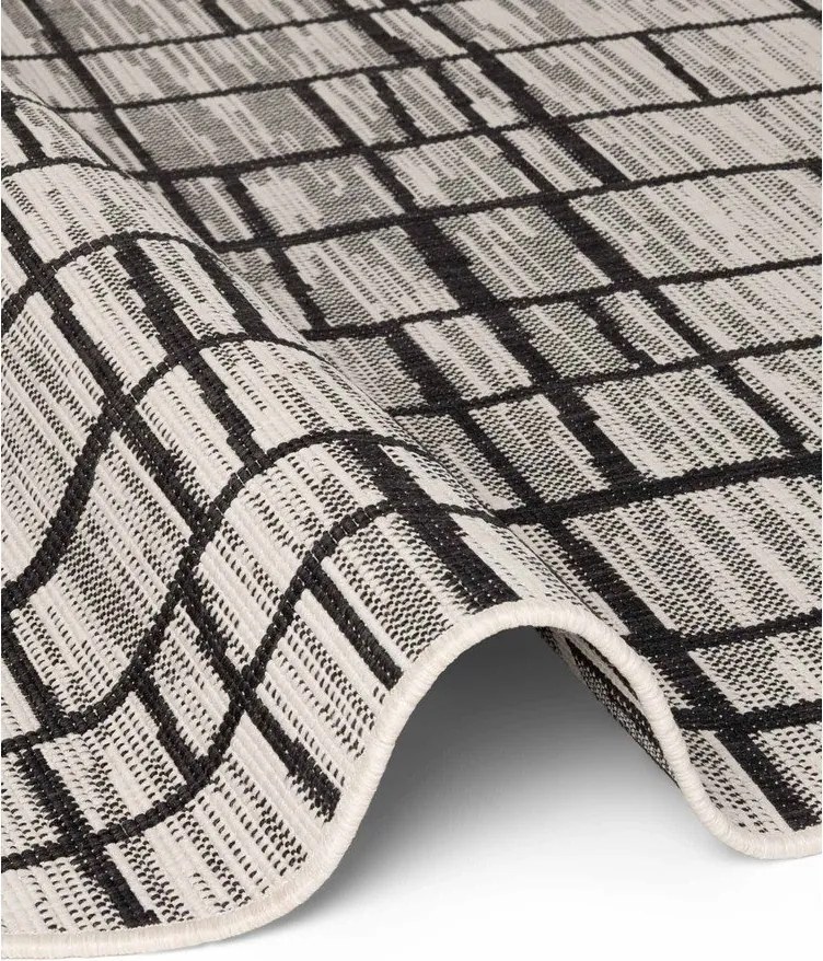 Tappeto da interno/esterno rotondo nero/color crema ø 160 cm Haringey Crouch – Ted Baker