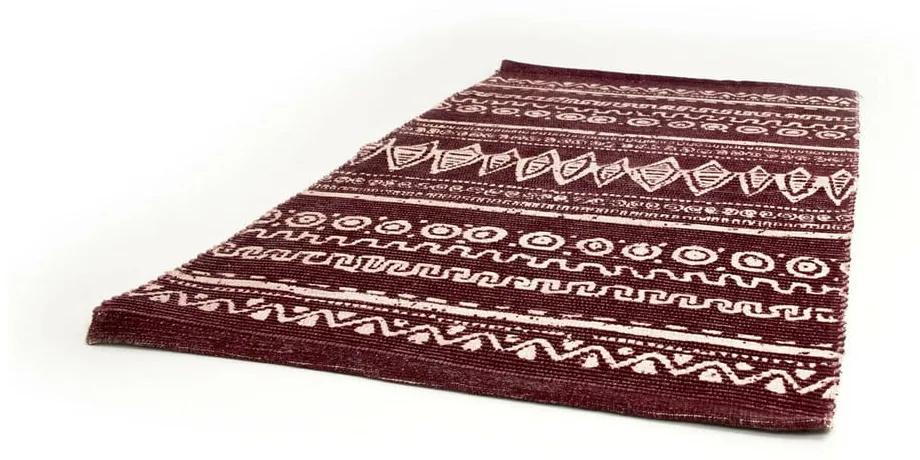 Tappeto di cotone rosso e bianco , 55 x 110 cm Ethnic - Webtappeti