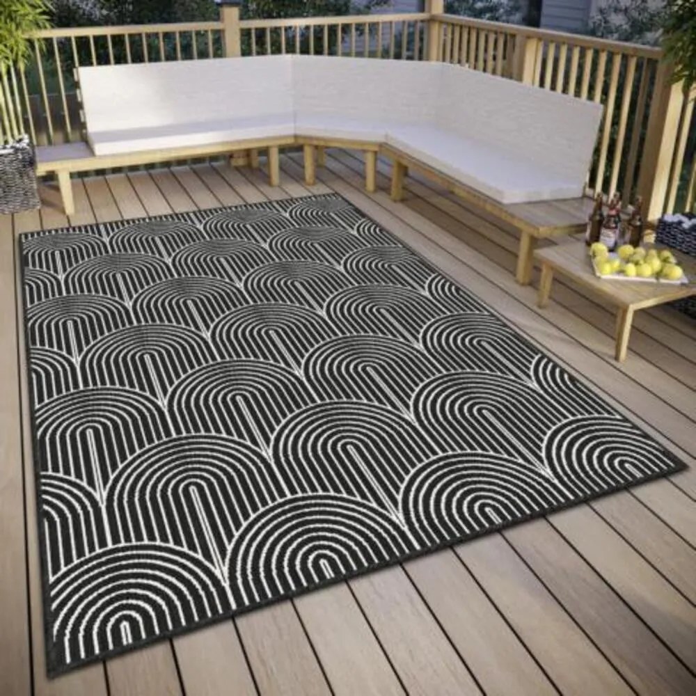 Tappeto da esterno bianco e nero 120x170 cm Pangli Black - Hanse Home