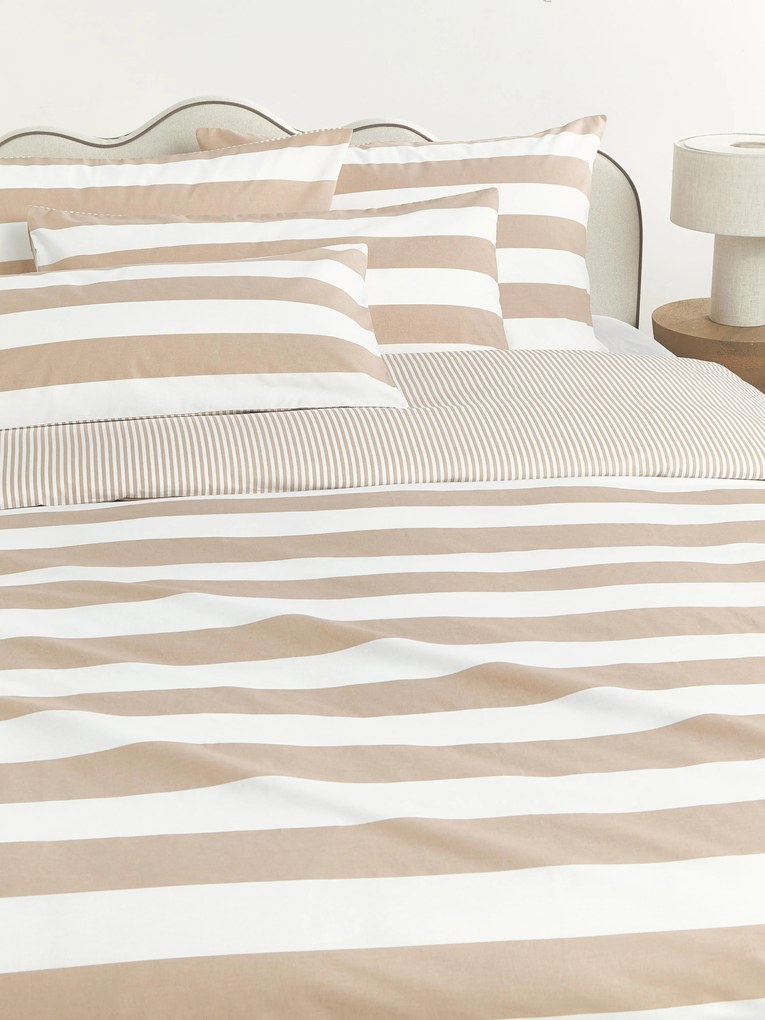 Copripiumino reversibile in cotone a righe Lorena