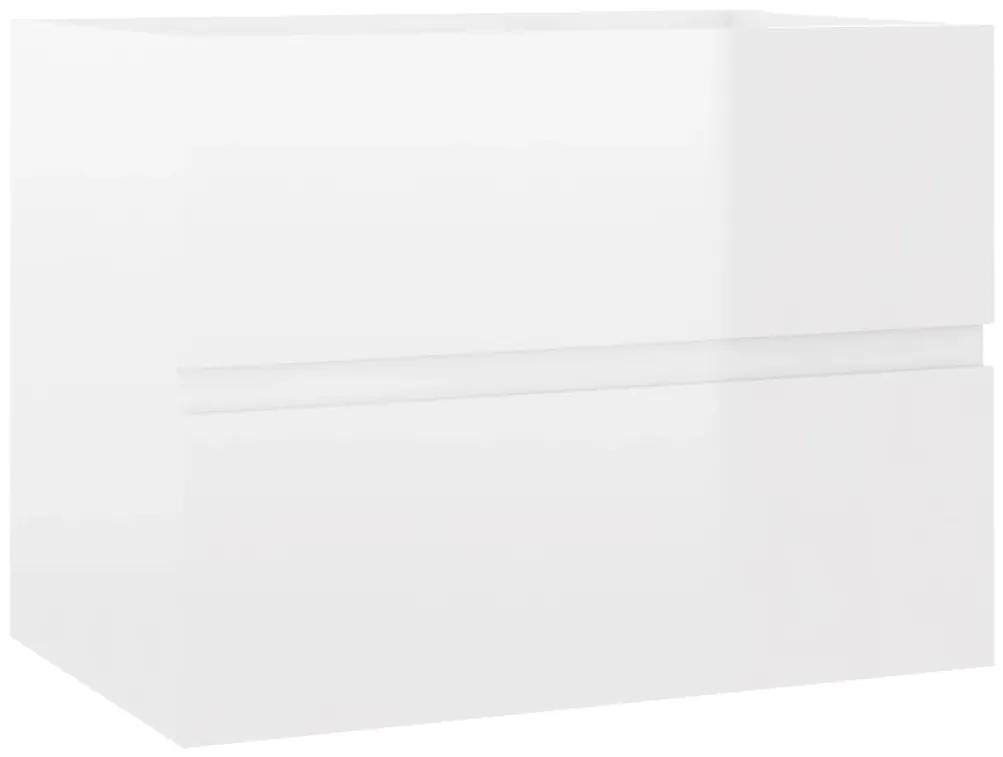 Mobile lavabo bianco lucido 60x38,5x45 cm in legno multistrato
