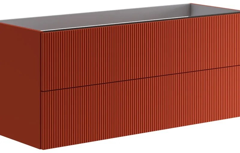 Mobile da bagno sotto lavabo Opera rosso opaco L 119.5 x H 50 x P 45.5 cm 2 cassetti, lavabo non incluso