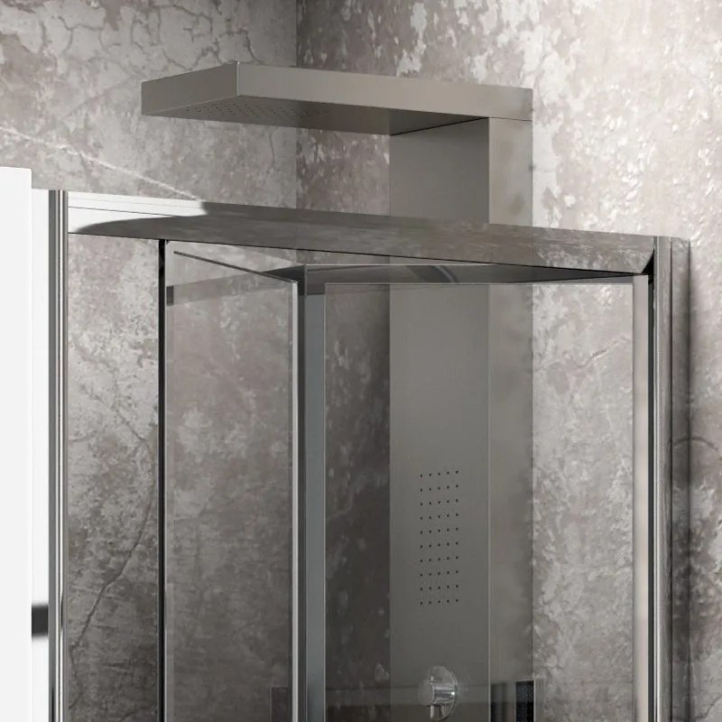 Box doccia nicchia 80cm apertura a libro vetro trasparente K045 - KAMALU