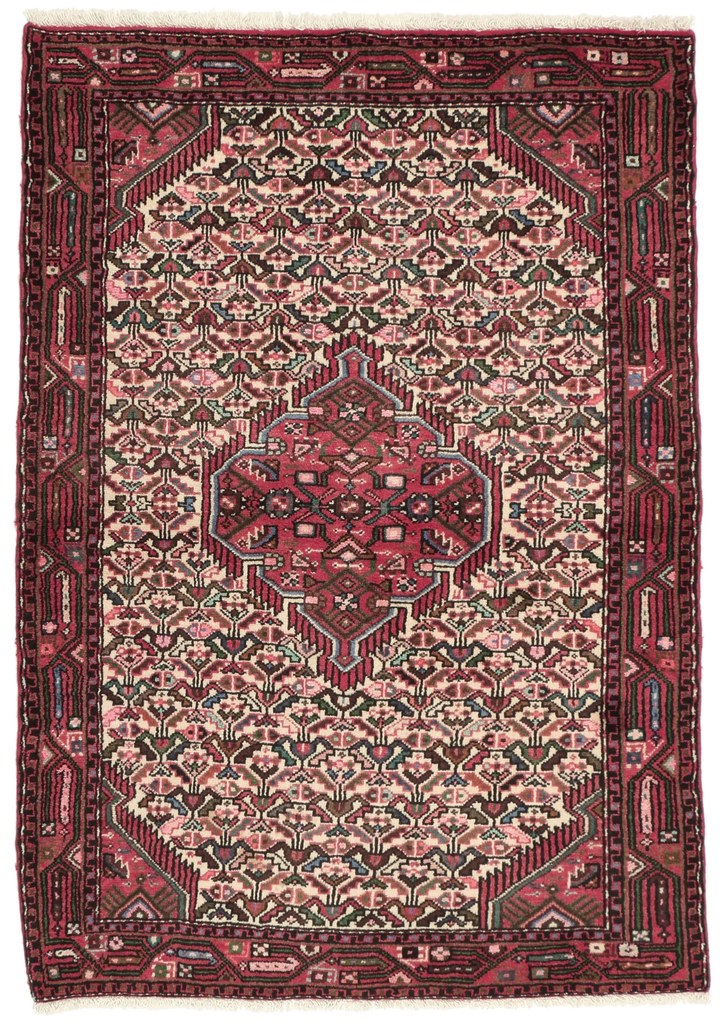 Hamedan Tappeto persiano 100 x 140 Beige (Iran) Annodato A Mano
