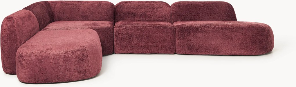 Divano angolare componibile XL in teddy-bouclé Wolke