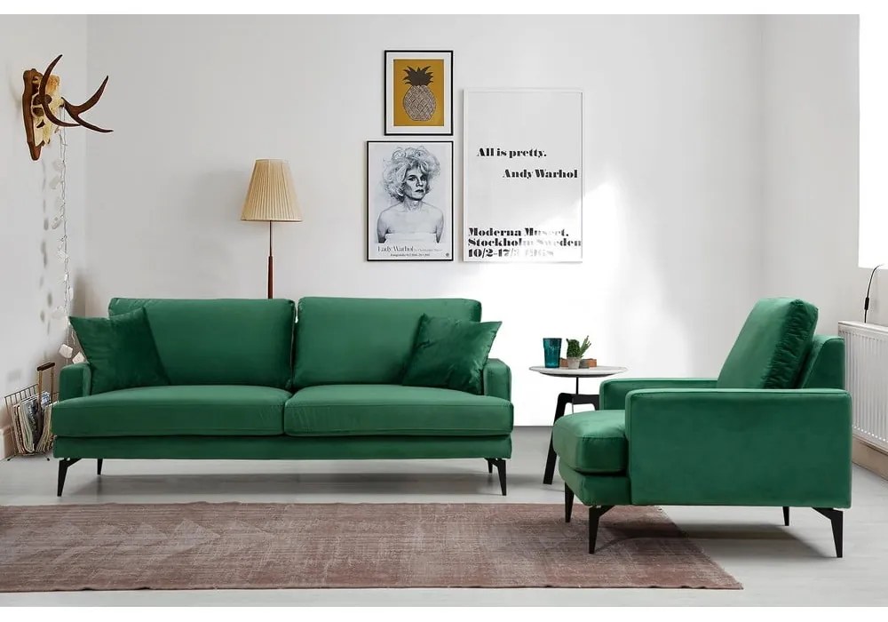 Divano verde 205 cm Papira - Balcab Home