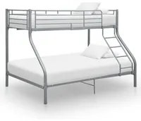 Letto a Castello Grigio in Metallo 140x200 cm/90x200 cm 287904