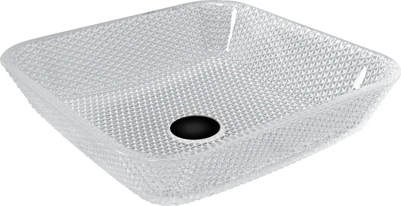 Mexen Mika lavandino da appoggio in vetro 40 x 40 cm, trasparente - 24104000