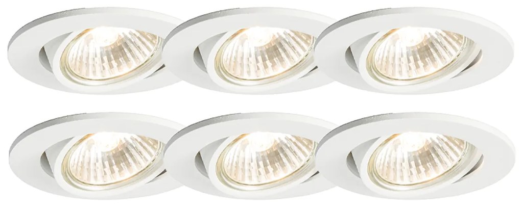 Set di 6 faretti incassati bianchi orientabili - Cisco