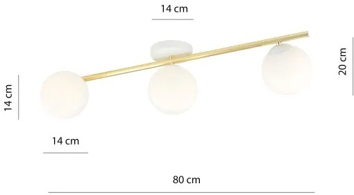 Plafoniera SPLENDI 3xE14/10W/230V bianco/oro