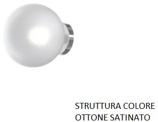 Applique ottone sat. 1 luce vetro bianco fog 1184os-a-bf