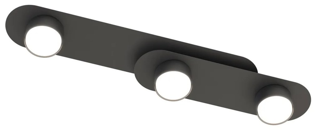 Lampada da soffitto in acciaio STILO 3 nera da interno 3xGX53