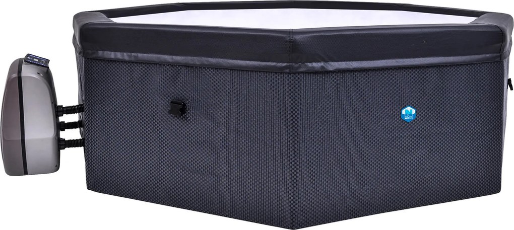 Vasca Idromassaggio da Esterno Semirigida Riscaldata 4+2 Posti Ø193x73 cm NetSpa Octopus Grigio Scuro...