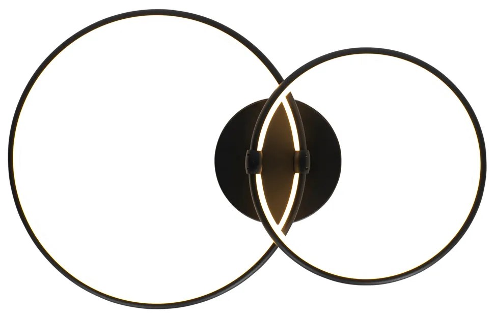 Plafoniera nera con LED dimmerabile a 3 livelli 2 luci - Joaniqa