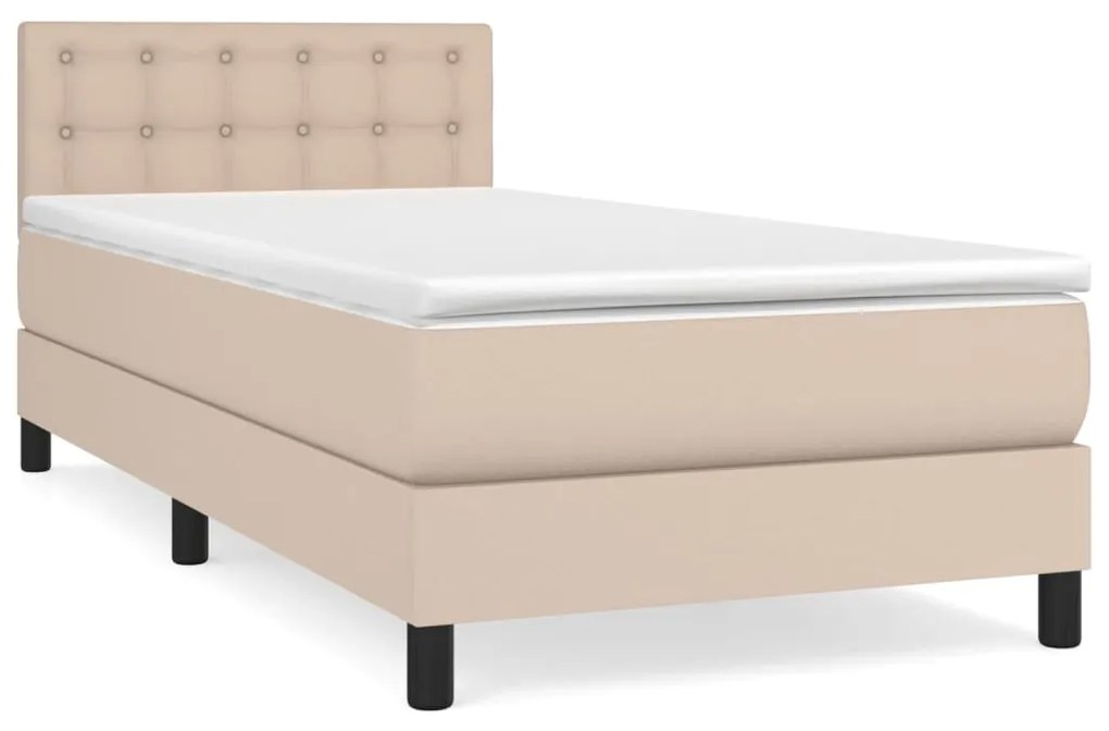 Giroletto a molle con materasso cappuccino 90x200 cm similpelle