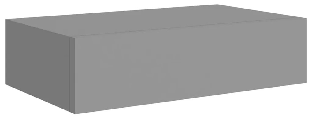 Scaffali con cassetti da parete 2pz grigio 40x23,5x10 cm in mdf