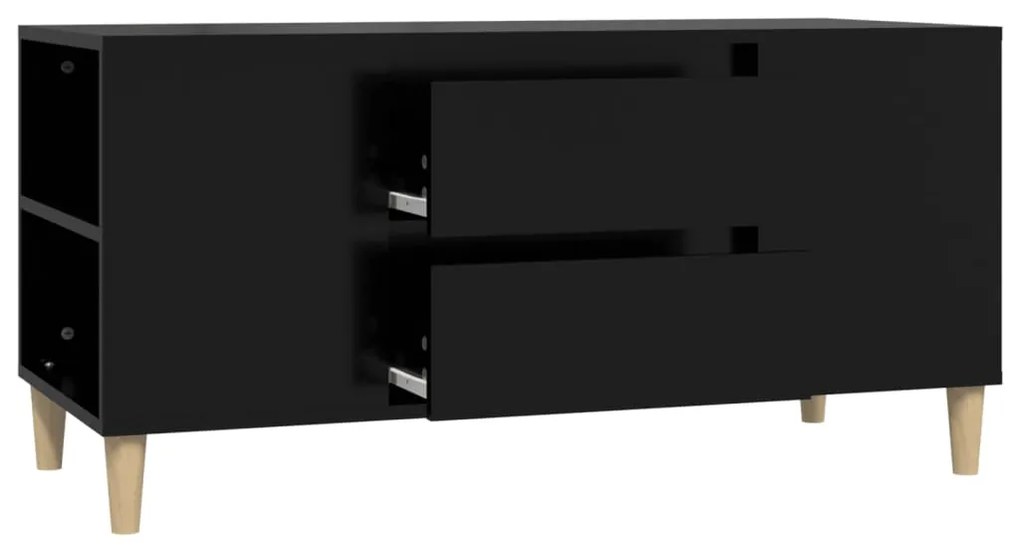 Mobile Porta TV Nero 102x44,5x50 cm in Legno Multistrato