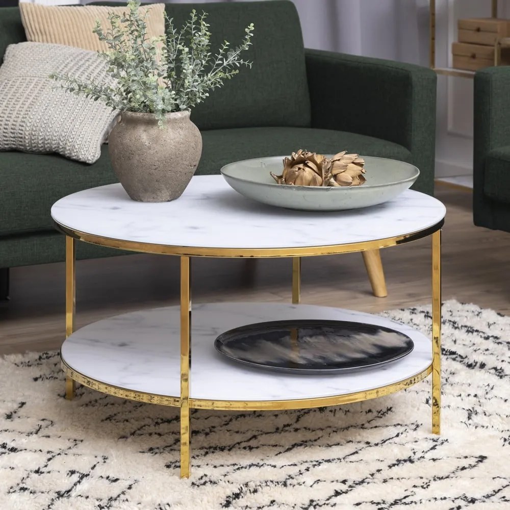 Tavolino rotondo bianco ø 80 cm Alisma - Actona