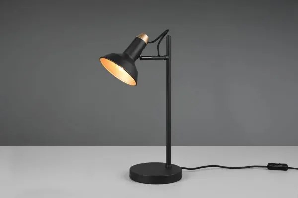 Lampada da tavolo roxie orientabile h.43cm metallo nero e oro 51190...