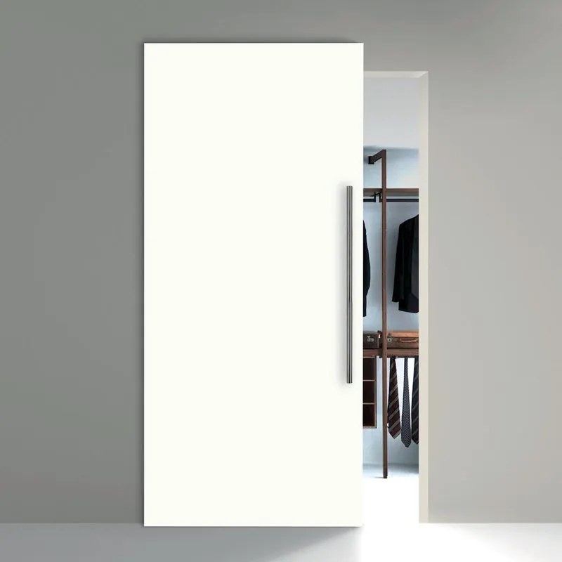Porta scorrevole Stoccolma in legno bianco, L 99 x H 221 cm, con binario invisibile Destra