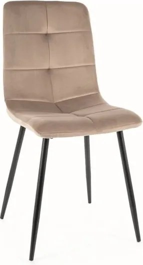 Sedia Ivo in velluto beige Blu40