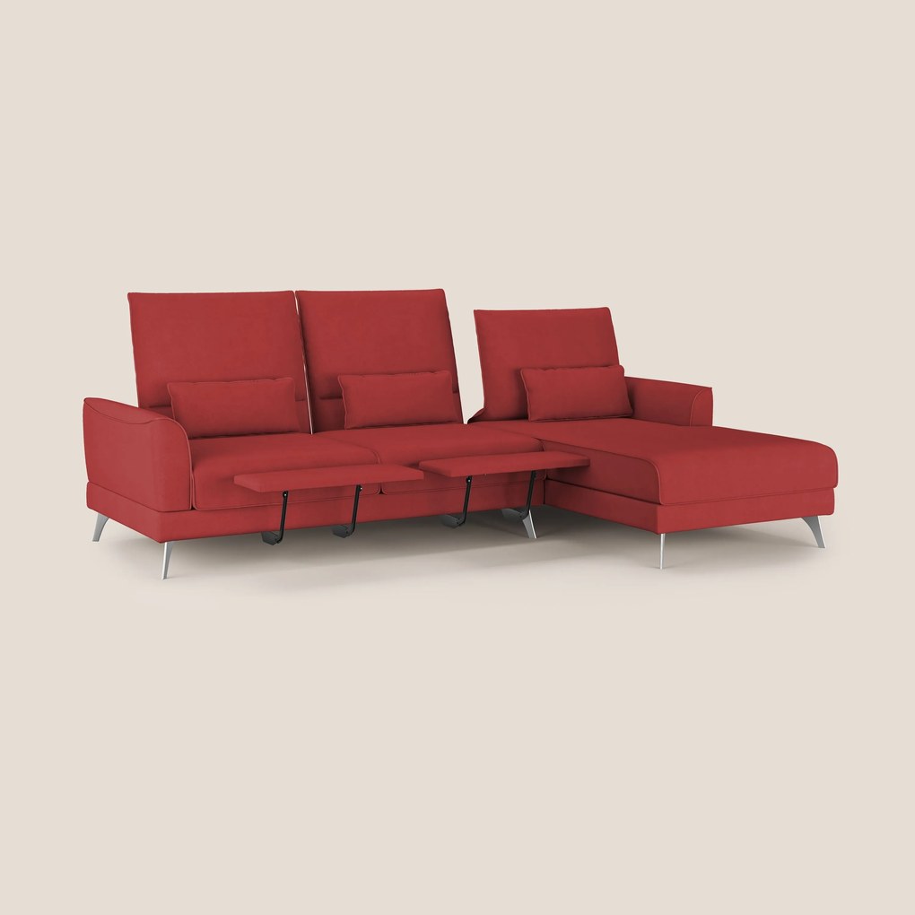 Tommy Divano angolare con relax e schienali traslanti in microfibra smacchiabile T11