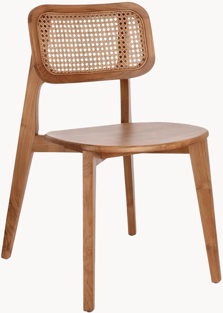 Set di 2 sedie in legno di teak con intreccio viennese