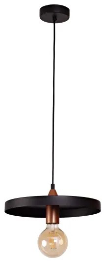 Duolla - Lampada a sospensione con cavo IRONLINE 1xE27/15W/230V Ø 30 cm nero/rame