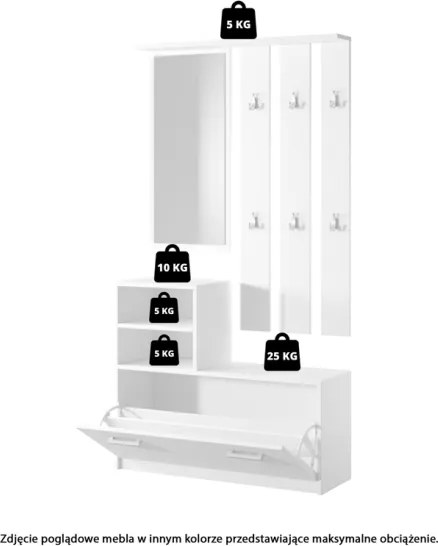 Mobile Da Ingresso  Con Scarpiera Appendiabiti E Specchio Lind Verde