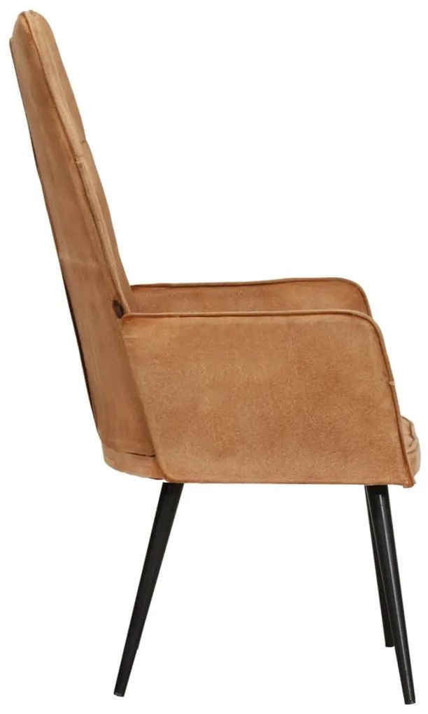 Sedia a schienale alto marrone in tela