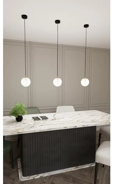 Lampadario a sospensione con filo ROYAL 1xE14/10W/230V diametro 14 cm nero