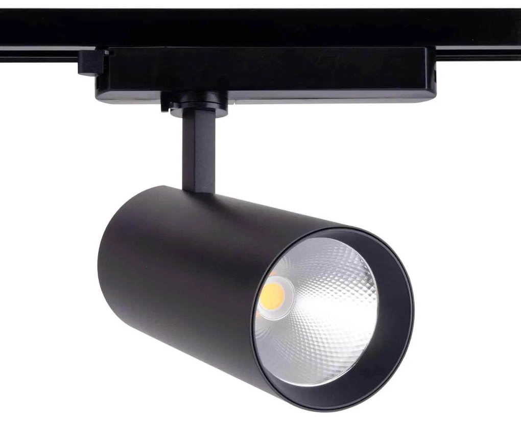 Faro LED 40W Monofase Nero 38°e 60° 130LM/W CRI92 no Flickering Colore Bianco Caldo 2.700K