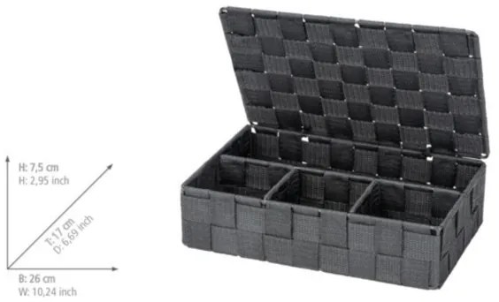 WENKO 24223100 - Cestino ADRIA 26x17 cm grigio/antracite