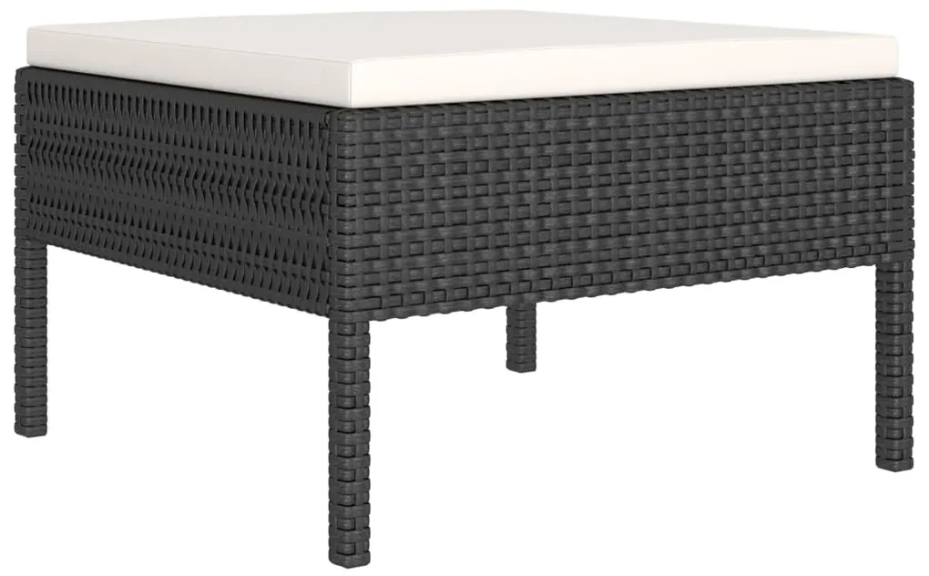 Set divani da giardino 10 pz con cuscini in polyrattan nero