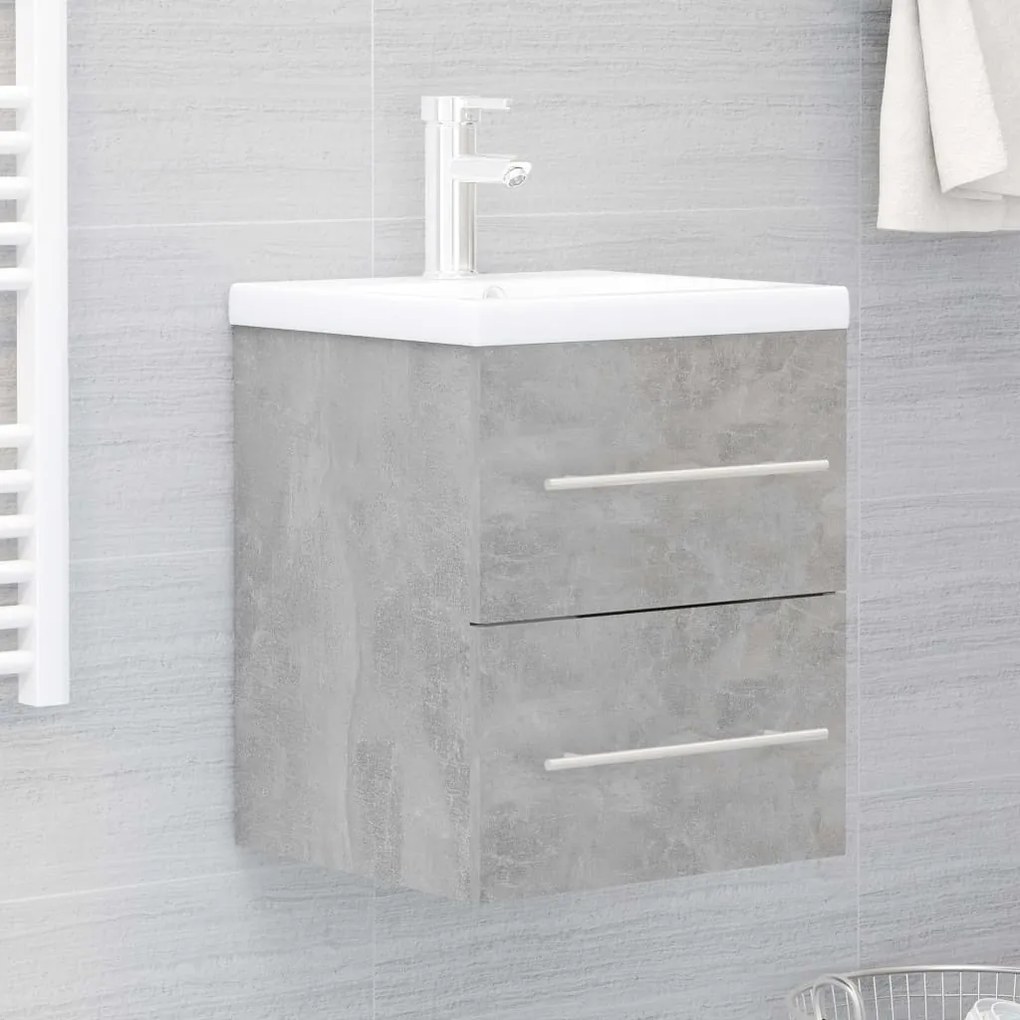 Mobile Lavabo Grigio Cemento 41x38,5x48 Cm İn Legno Multistrato /
