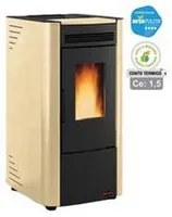 stufa a pellet ketty evo 6,5 kw pergamena (conto termico) - misure cm.45,6x50,7x88,4h. - peso kg.69 fer270113