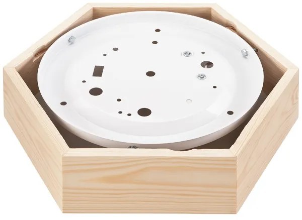 Plafoniera HEX NATURALE 1xE27/60W/230V d. Pino da 32 cm
