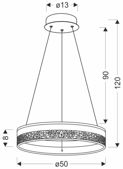 Lampadario LED a cavo FROZI LED/32W/230V Ø 50 cm oro