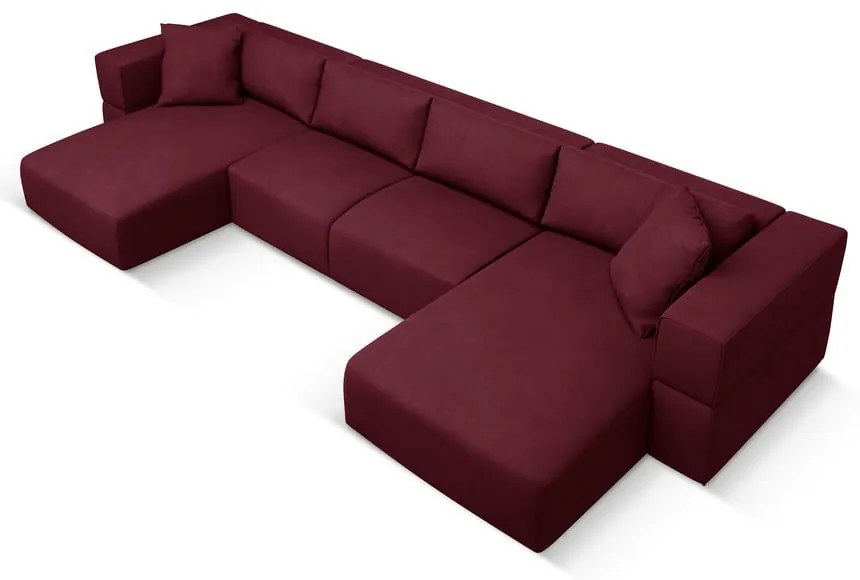 Divano angolare a U bordeaux Esther - Milo Casa