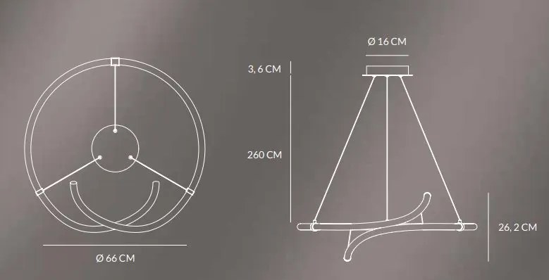 Lightline sospensione 37w 3000lm 3000k dim cromo