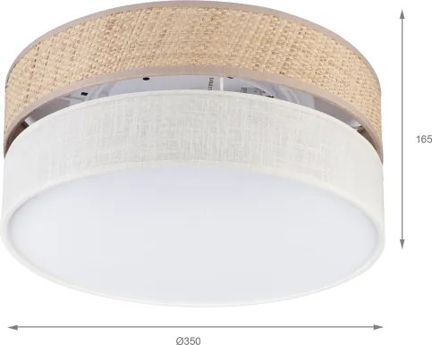 Plafoniera SIRJA DOUBLE BOHO 2xE14/15W/230V Ø 35 cm beige/crema