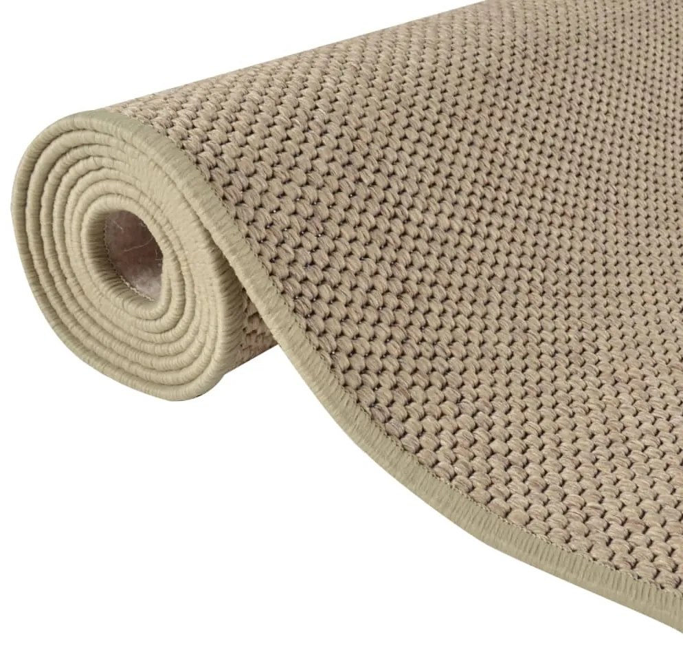 Tappeto Corsia Aspetto Sisal Sabbia 80x250 cm