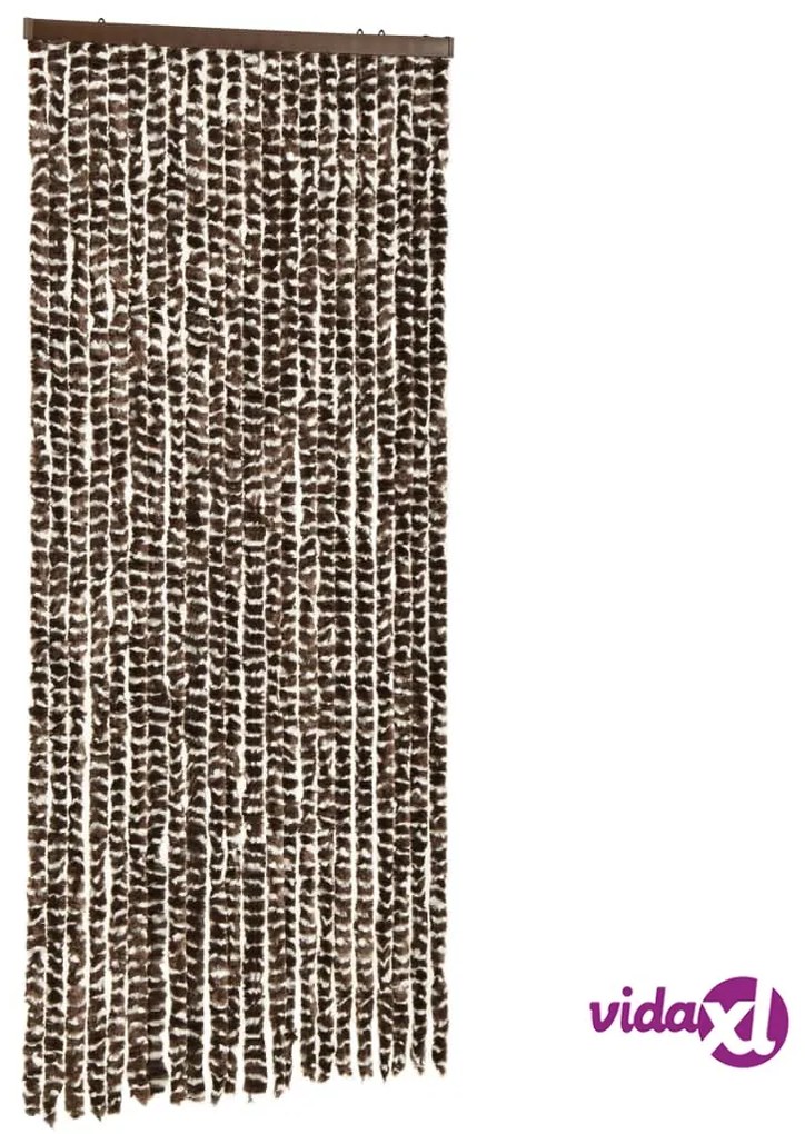vidaXL Zanzariera Marrone e Bianca 90x220 cm Ciniglia