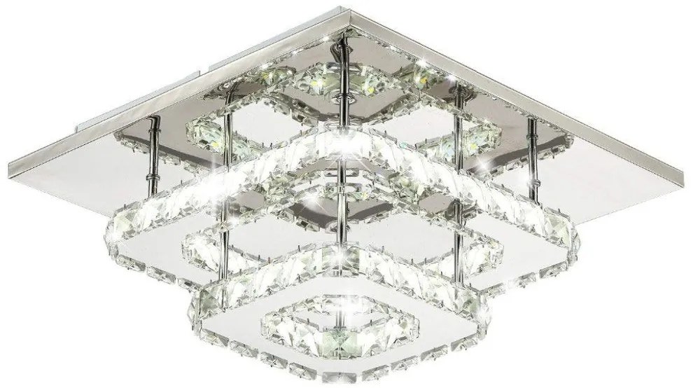Lampada Da Soffitto Cristallo Plafoniere LED 24W Quadrato APP410-C