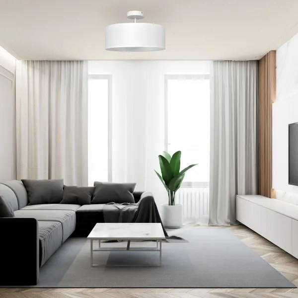 Lampadario a sospensione con supporto rigido ALBA 3xE27/15W/230V bianco