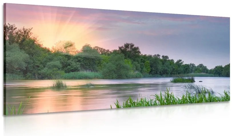 Stampa su tela – Alba sul fiume