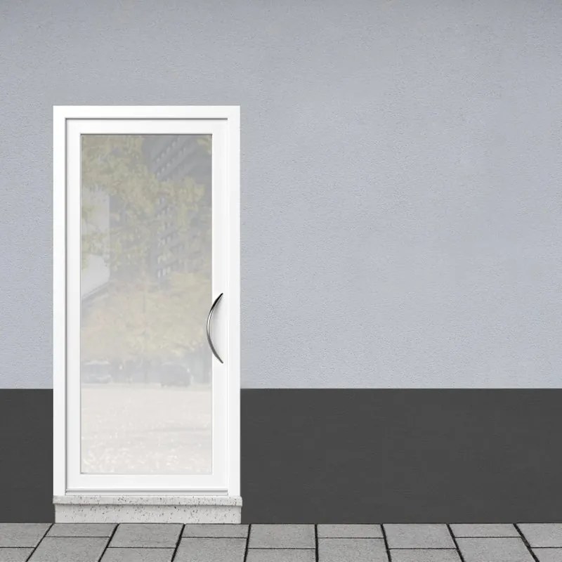 Portoncino d'ingresso Condo1 con vetro L 90 x H 210 cm in alluminio bianco, apertura spingere a sinistra