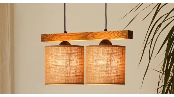 Brilagi - Lampadario a sospensione con filo FOREST 2xE27/15W/230V pino/marrone/nero