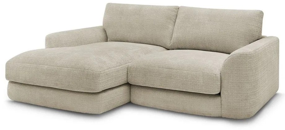 Divano angolare beige (con penisola a sinistra/con chaise lounge) con rivestimento in ciniglia Leonore – Bobochic Paris