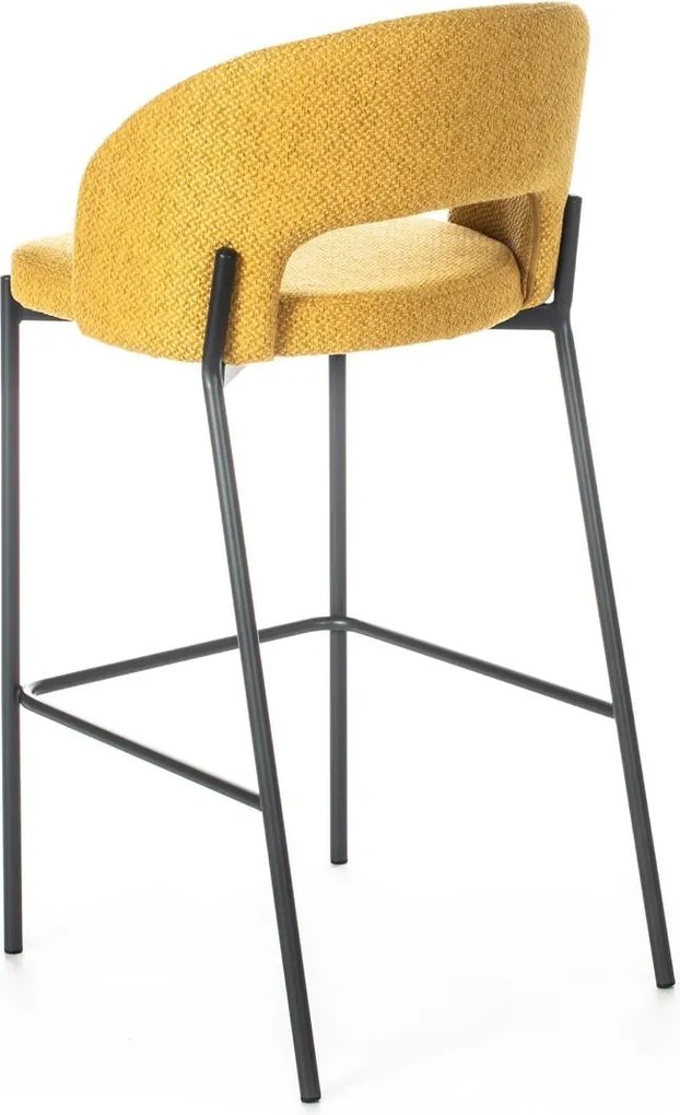 Set 2 Sgabelli 52x50x89 cm in Tessuto Greta Giallo...